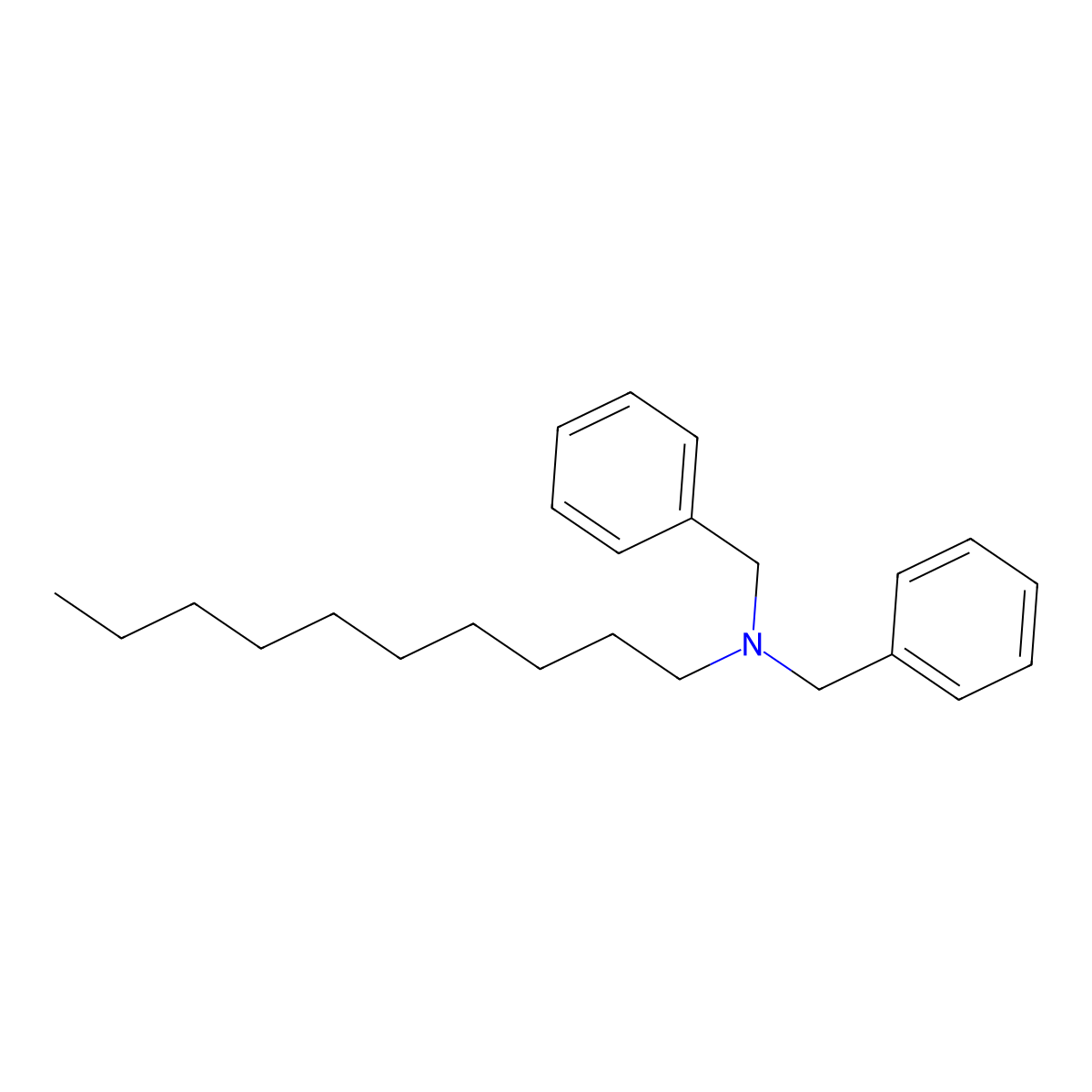 Benzenemethanamine, N-decyl-N-(phenylmethyl)- molecular structure, CAS 52986-64-8