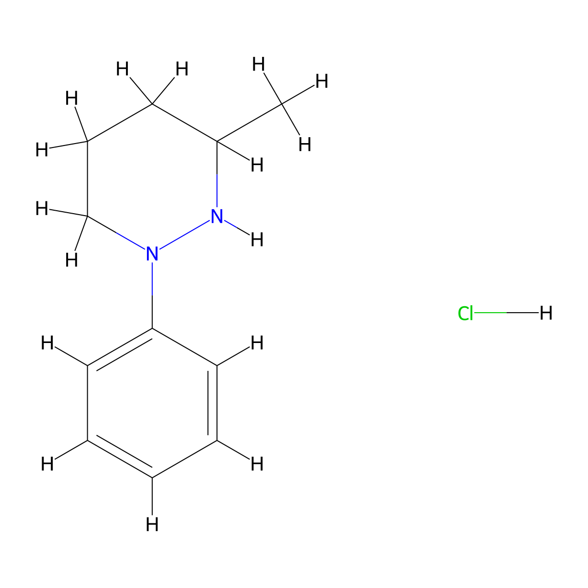 3-Methyl-1-phenylhexahydropyridazine hydrochloride molecular structure, CAS 52987-48-1