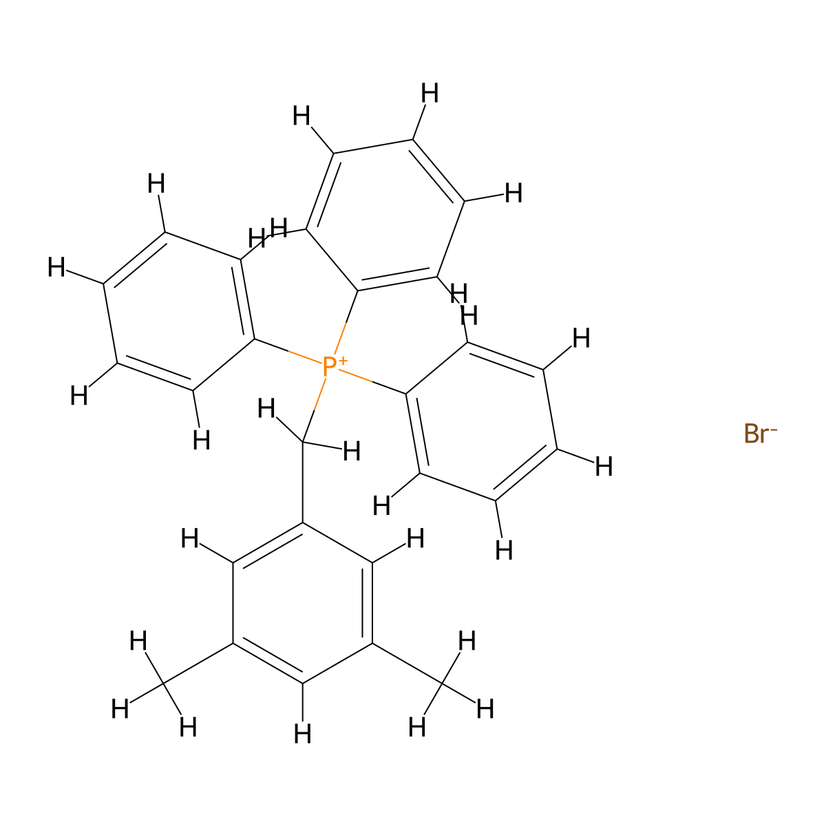 Phosphonium, [(3,5-dimethylphenyl)methyl]triphenyl-, bromide (1:1) molecular structure, CAS 52988-36-0