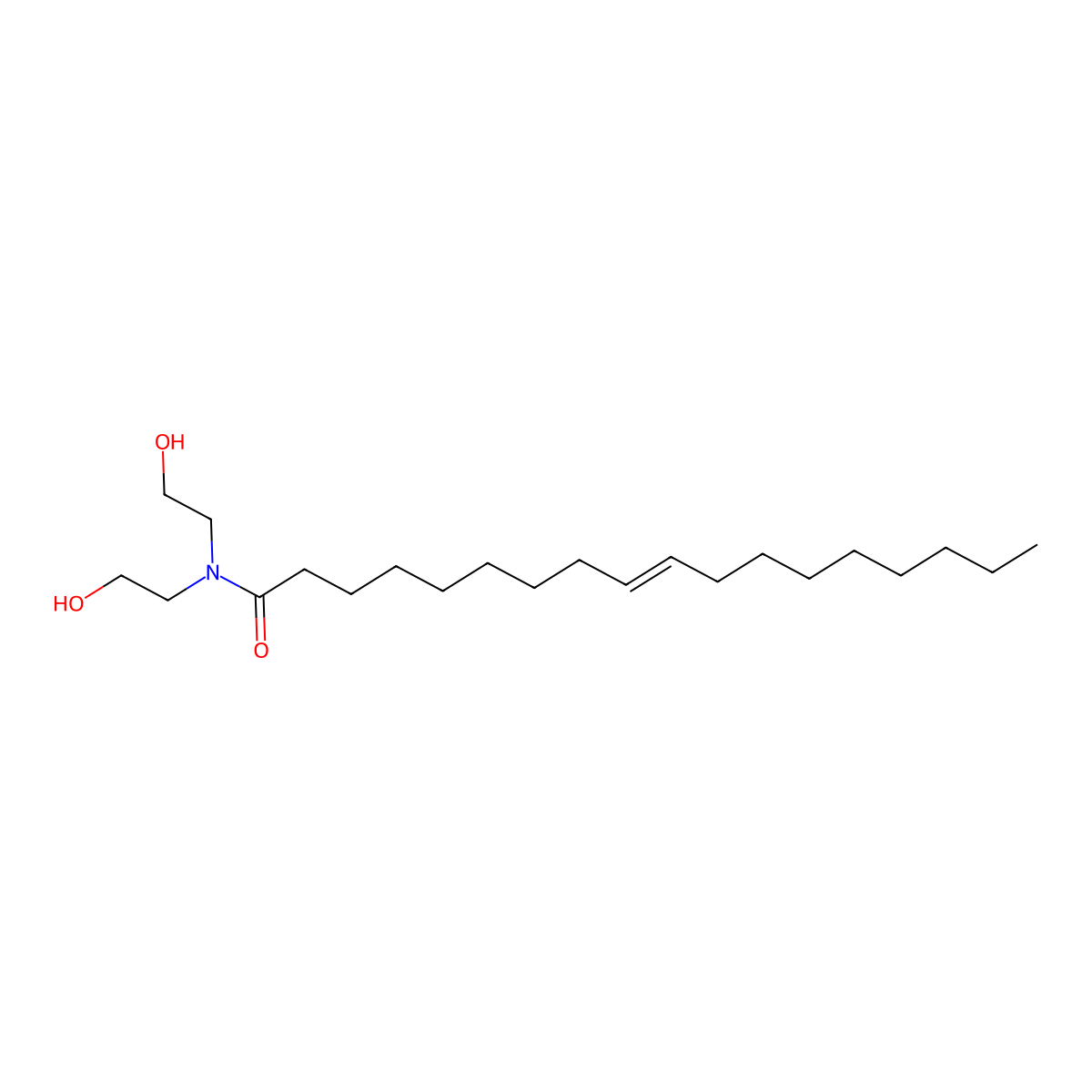 N,N-Bis(2-hydroxyethyl)octadec-9-enamide molecular structure, CAS 5299-69-4