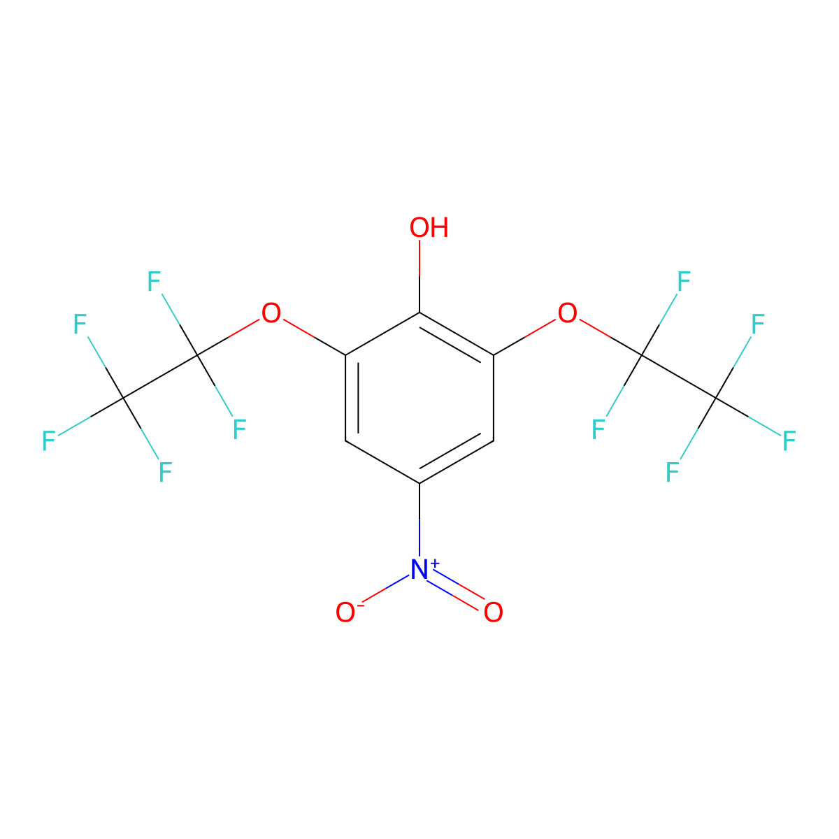 4-Nitro-2,6-di(1,1,2,2,2-pentafluoroethoxy)phenol molecular structure, CAS 52999-55-0