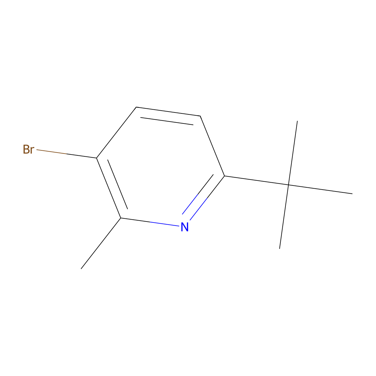 3-Bromo-6-(tert-butyl)-2-methylpyridine molecular structure, CAS 52999-91-4