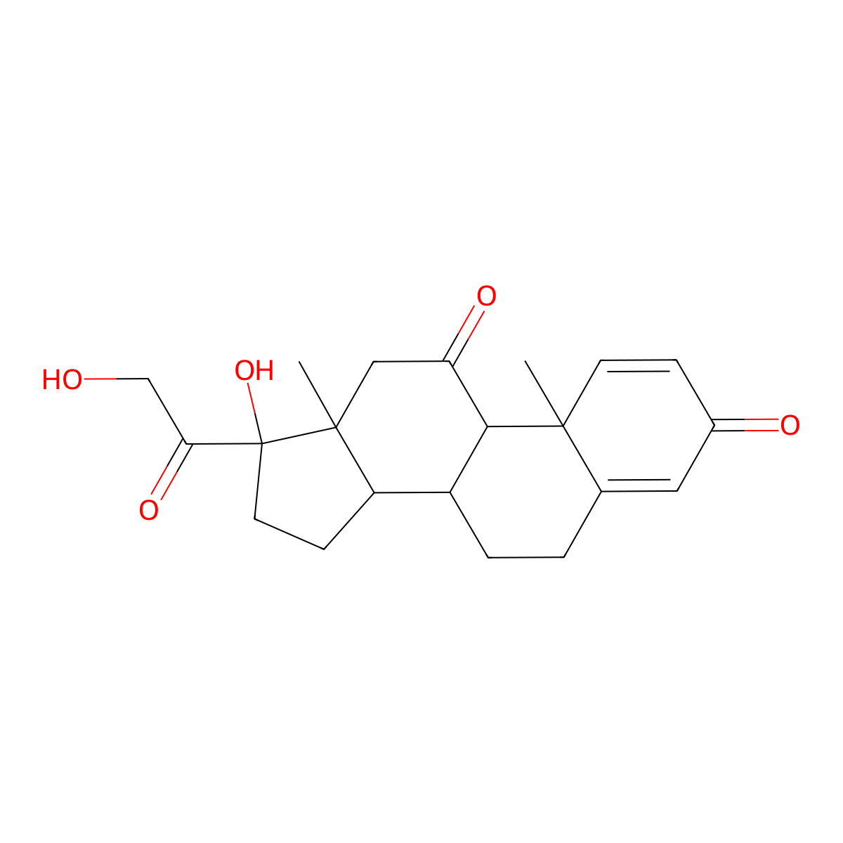 Prednisone molecular structure, CAS 53-03-2