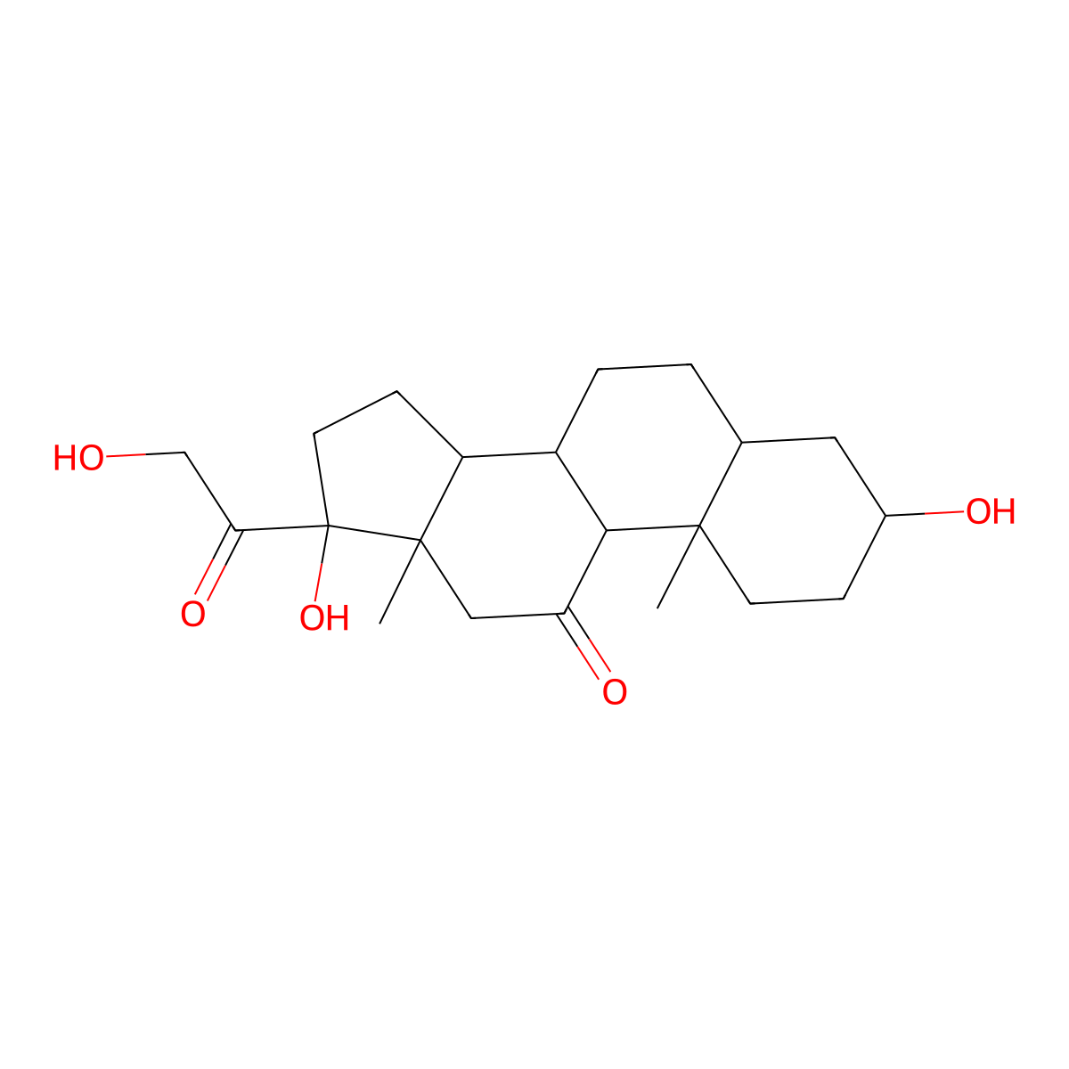 Tetrahydrocortisone molecular structure, CAS 53-05-4