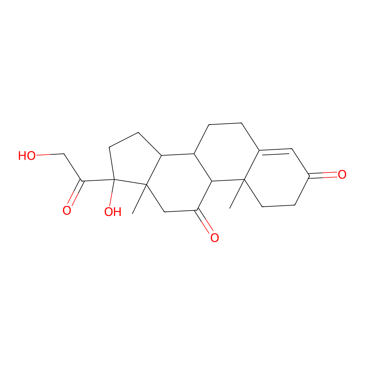 Cortisone molecular structure, CAS 53-06-5