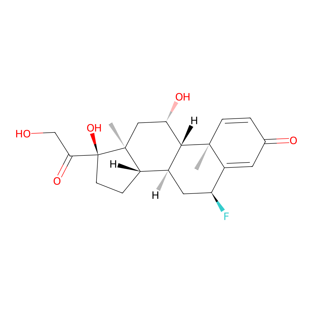 Fluprednisolone molecular structure, CAS 53-34-9