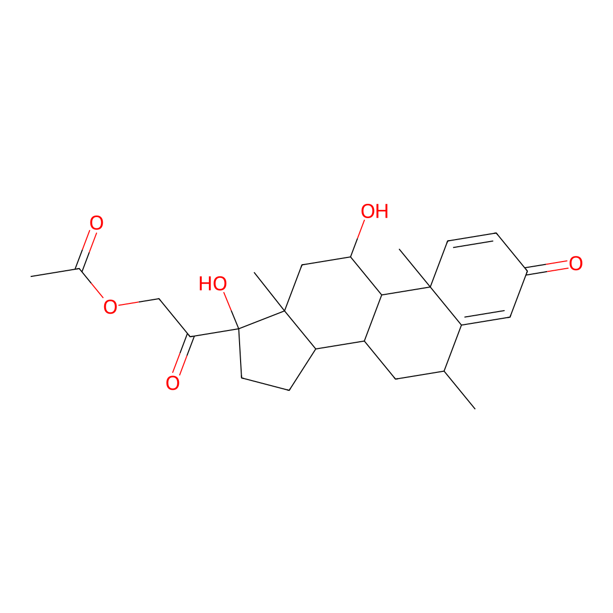 Methylprednisolone Acetate molecular structure, CAS 53-36-1