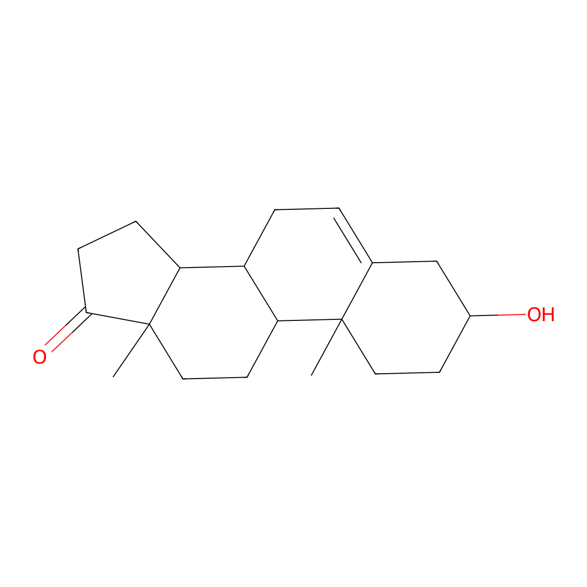 Dehydroepiandrosterone molecular structure, CAS 53-43-0