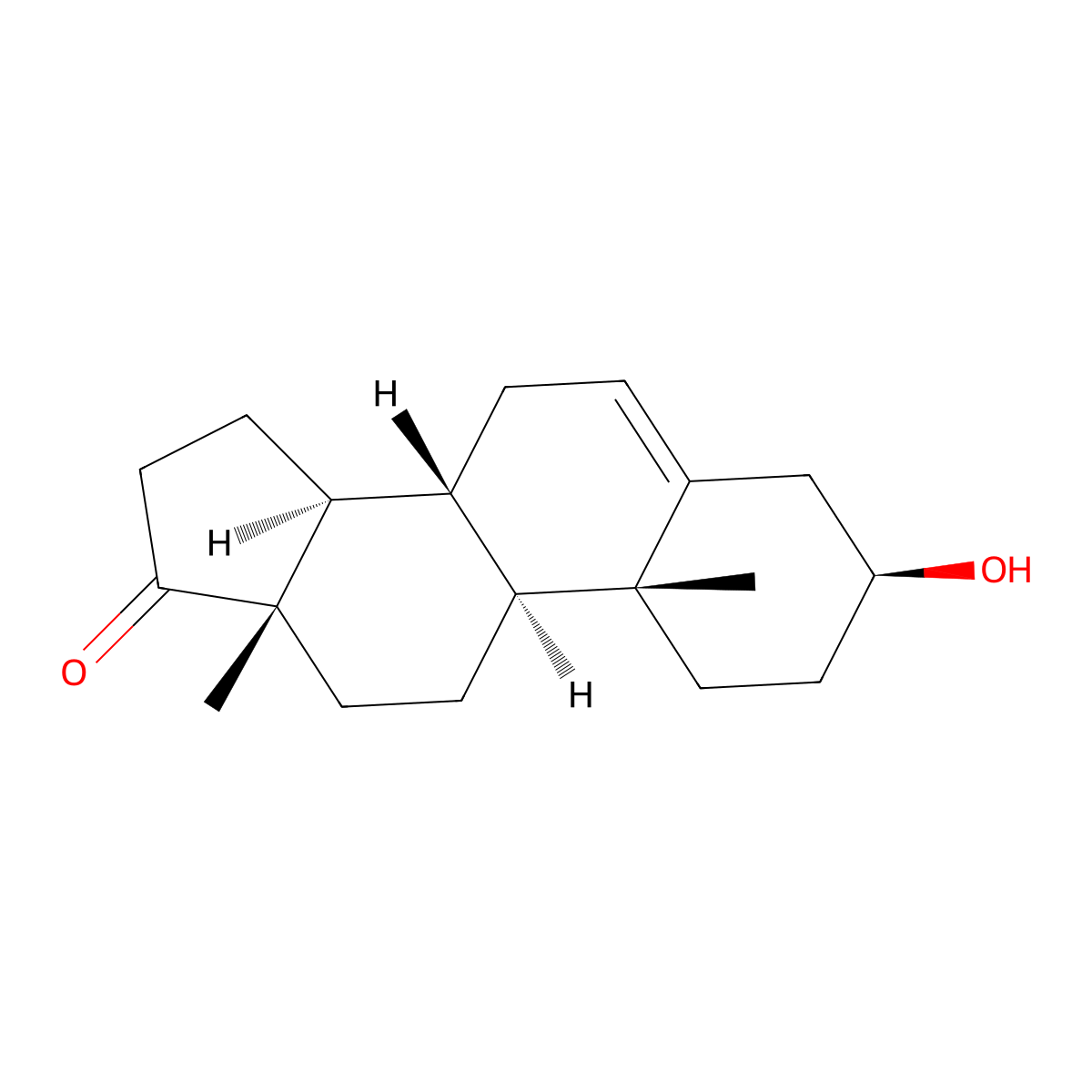 Dehydroepiandrosterone molecular structure, CAS 53-43-0