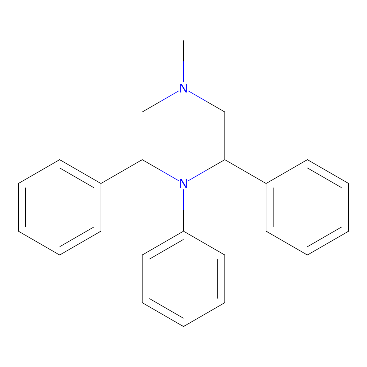 N~1~-Benzyl-N~2~,N~2~-dimethyl-N~1~,1-diphenylethane-1,2-diamine molecular structure, CAS 53-56-5