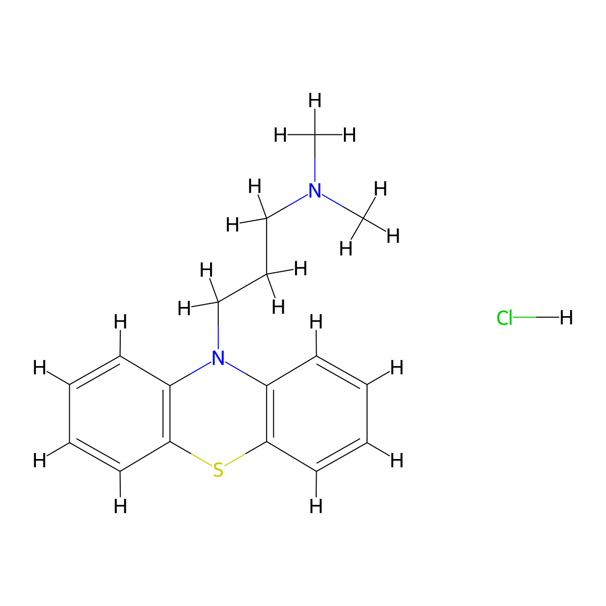 Promazine Hydrochloride molecular structure, CAS 53-60-1