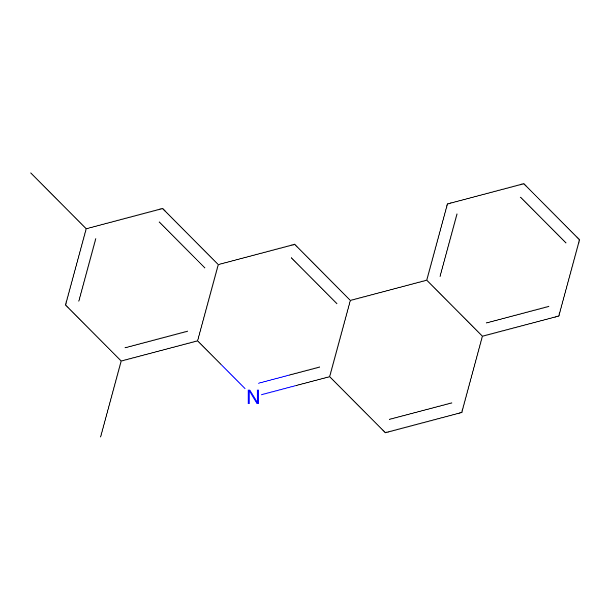 8,10-Dimethylbenz[a]acridine molecular structure, CAS 53-69-0