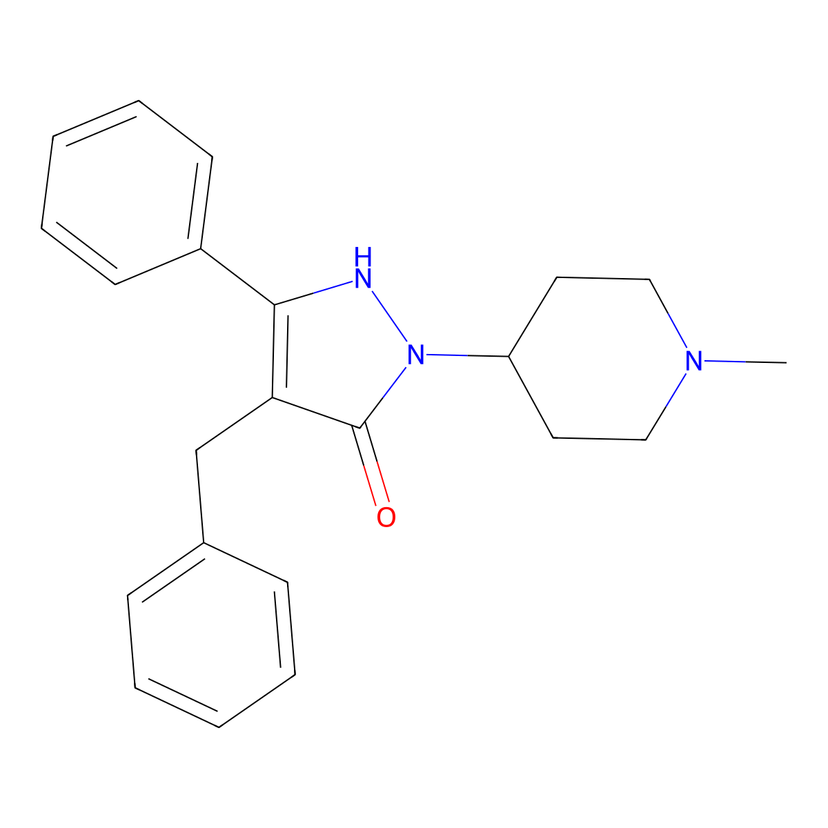 Benzpiperylon molecular structure, CAS 53-89-4