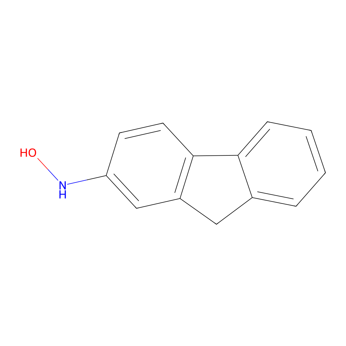 N-hydroxy-2-aminofluorene molecular structure, CAS 53-94-1