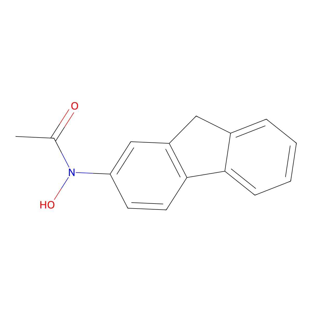 Hydroxyacetylaminofluorene molecular structure, CAS 53-95-2