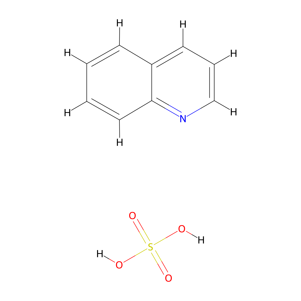 Quinoline, sulfate (1:1) molecular structure, CAS 530-66-5