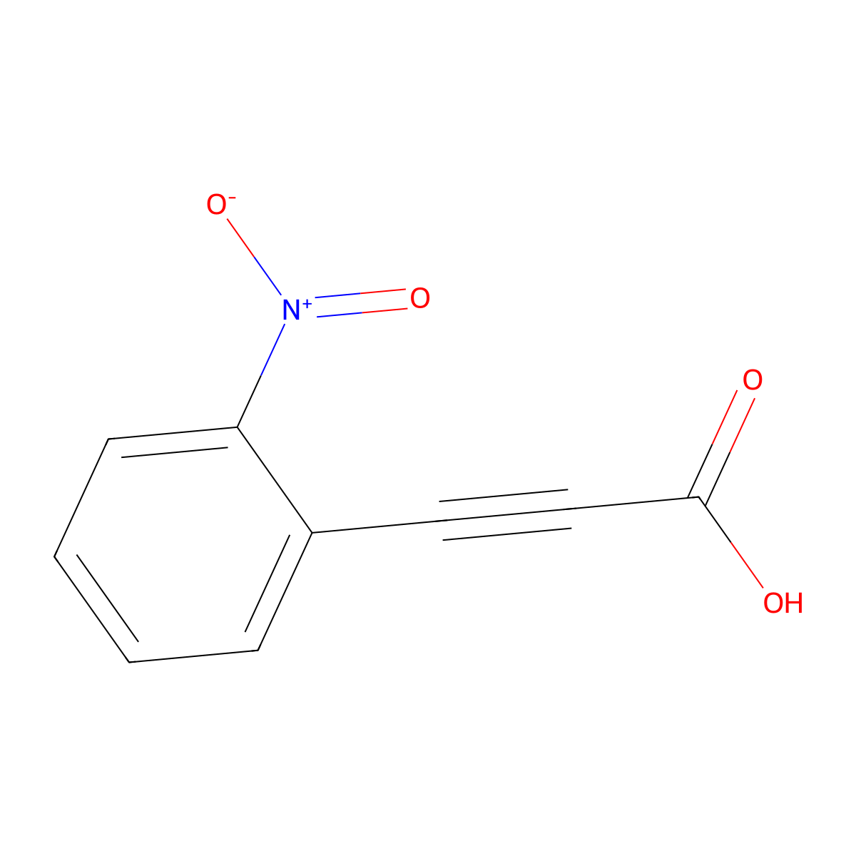 o-Nitrophenylpropiolic acid molecular structure, CAS 530-85-8