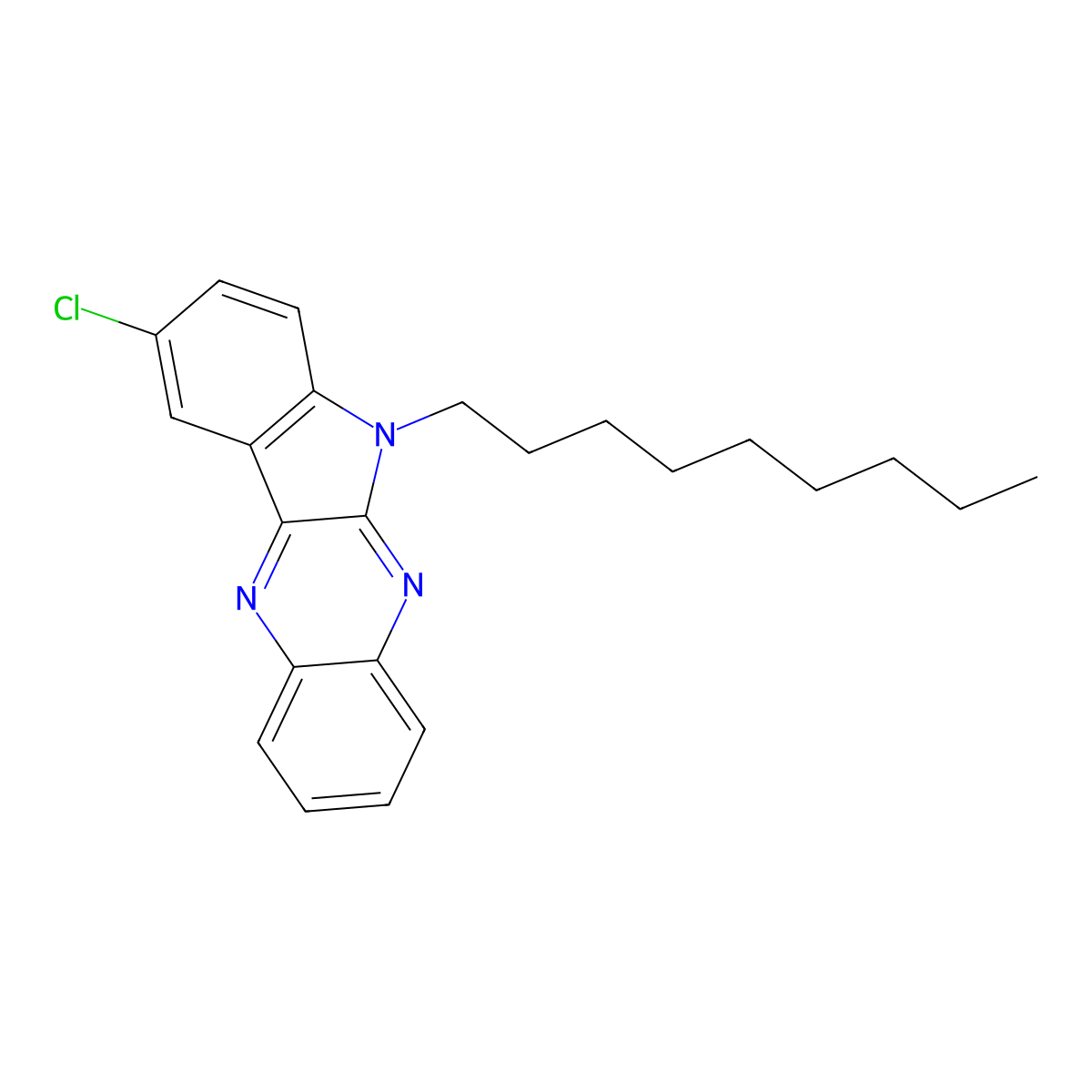 9-Chloro-6-nonylindolo[3,2-b]quinoxaline molecular structure, CAS 5300-05-0