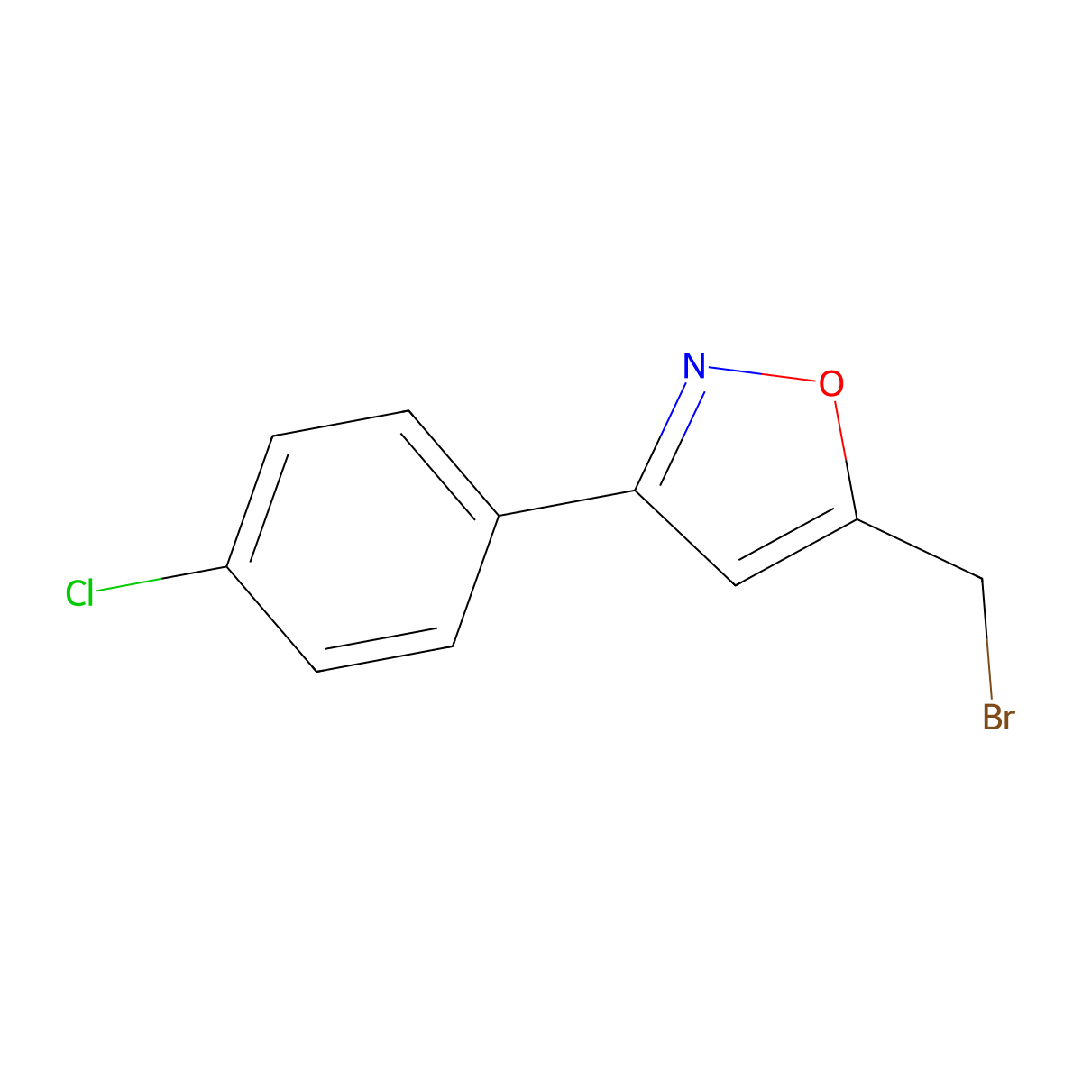 Isoxazole, 5-bromomethyl-3-(p-chlorophenyl)- molecular structure, CAS 5300-92-5