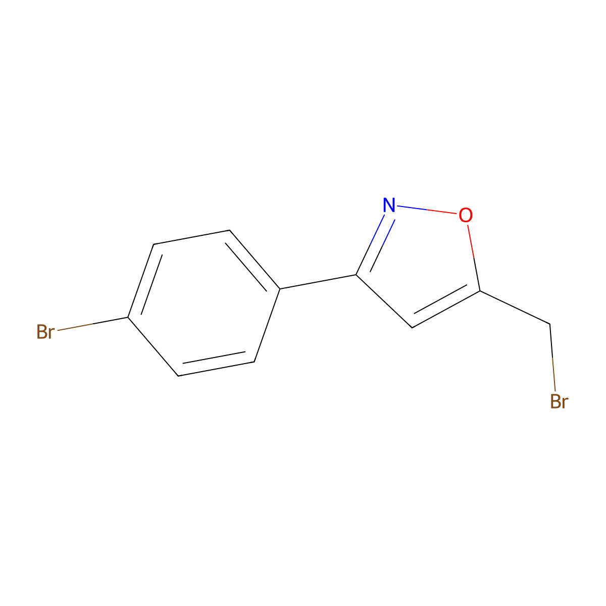 5-(Bromomethyl)-3-(4-bromophenyl)isoxazole molecular structure, CAS 5300-99-2