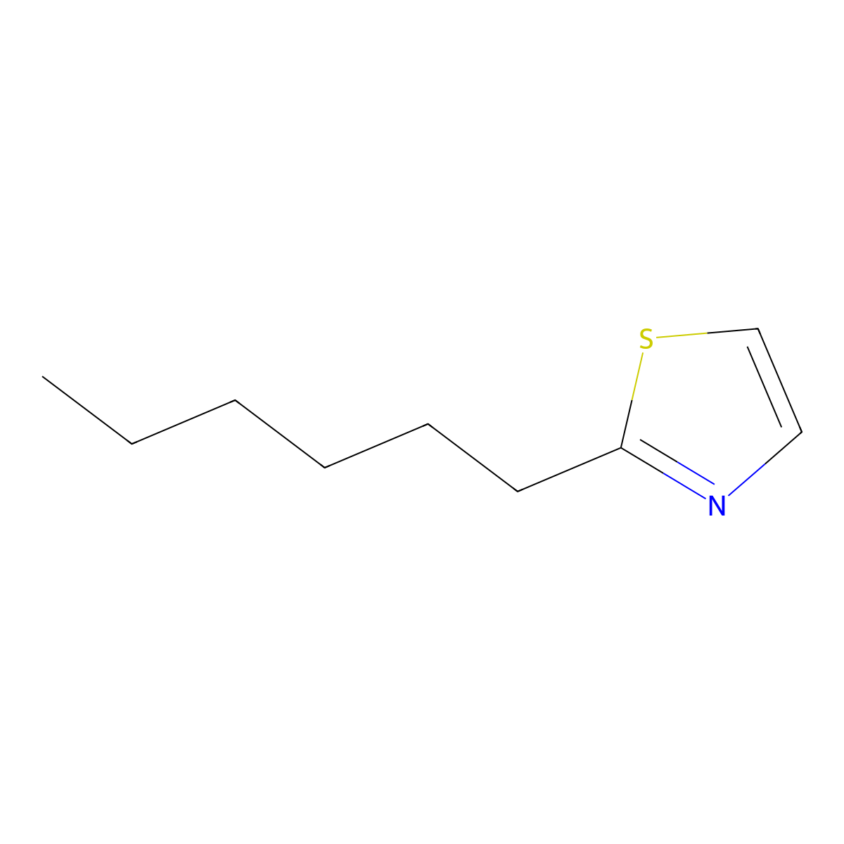 2-Hexylthiazole molecular structure, CAS 53000-19-4