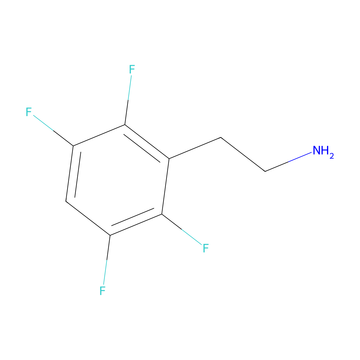 2,3,5,6-Tetrafluorobenzeneethanamine molecular structure, CAS 53001-23-3