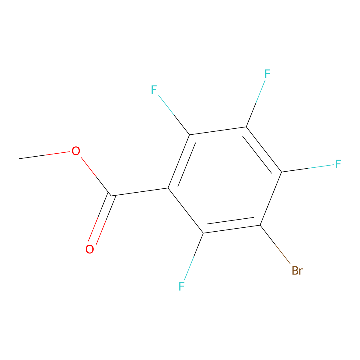Methyl 3-bromo-2,4,5,6-tetrafluorobenzoate molecular structure, CAS 53001-69-7