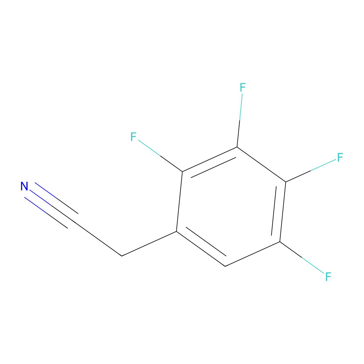 2,3,4,5-Tetrafluorophenylacetonitrile molecular structure, CAS 53001-74-4