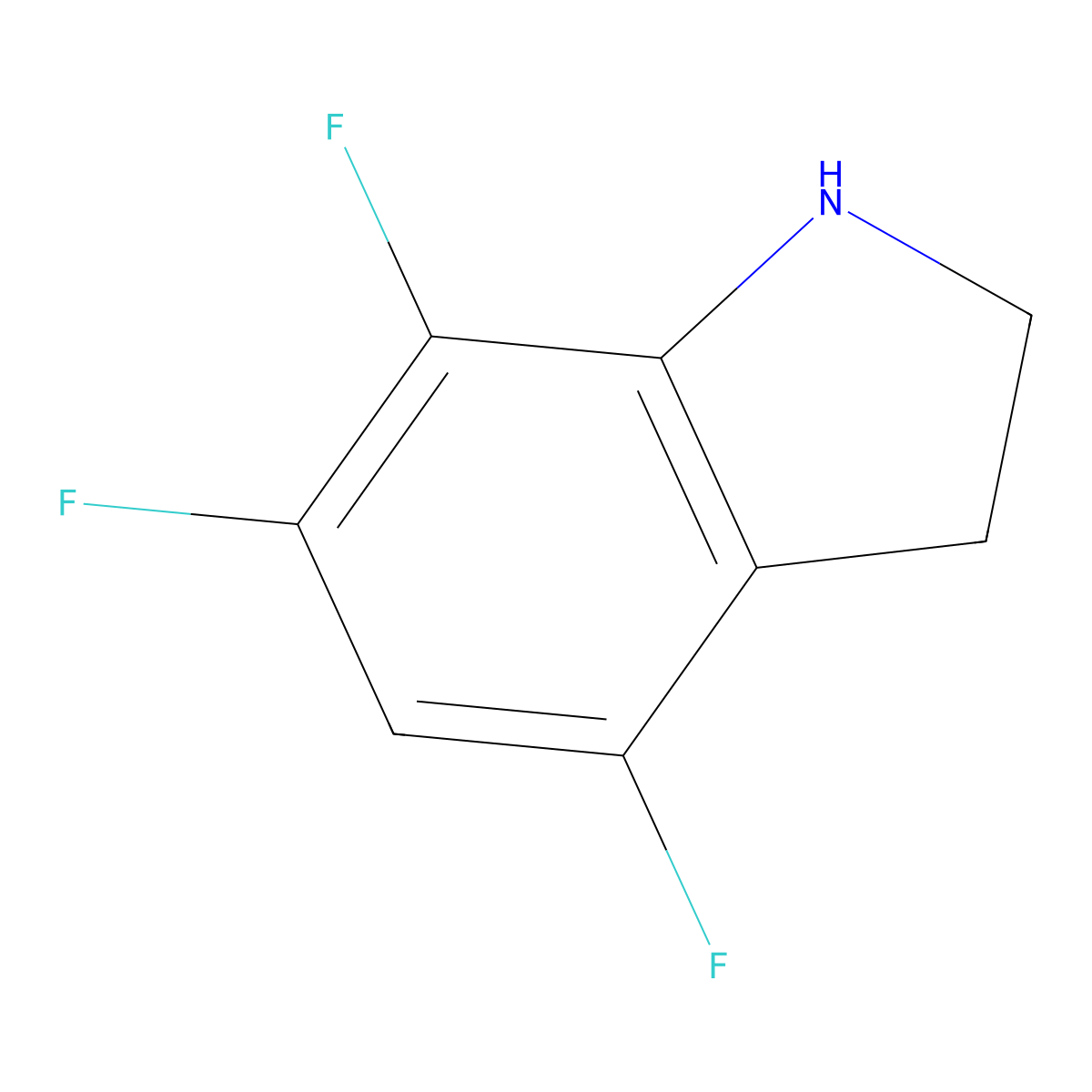 4,6,7-trifluoro-2,3-dihydro-1H-indole molecular structure, CAS 53001-77-7
