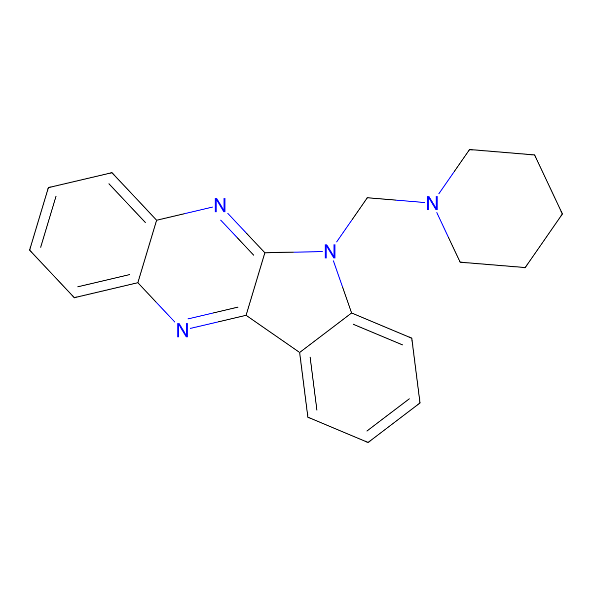 6-(Piperidin-1-ylmethyl)indolo[3,2-b]quinoxaline molecular structure, CAS 53003-21-7