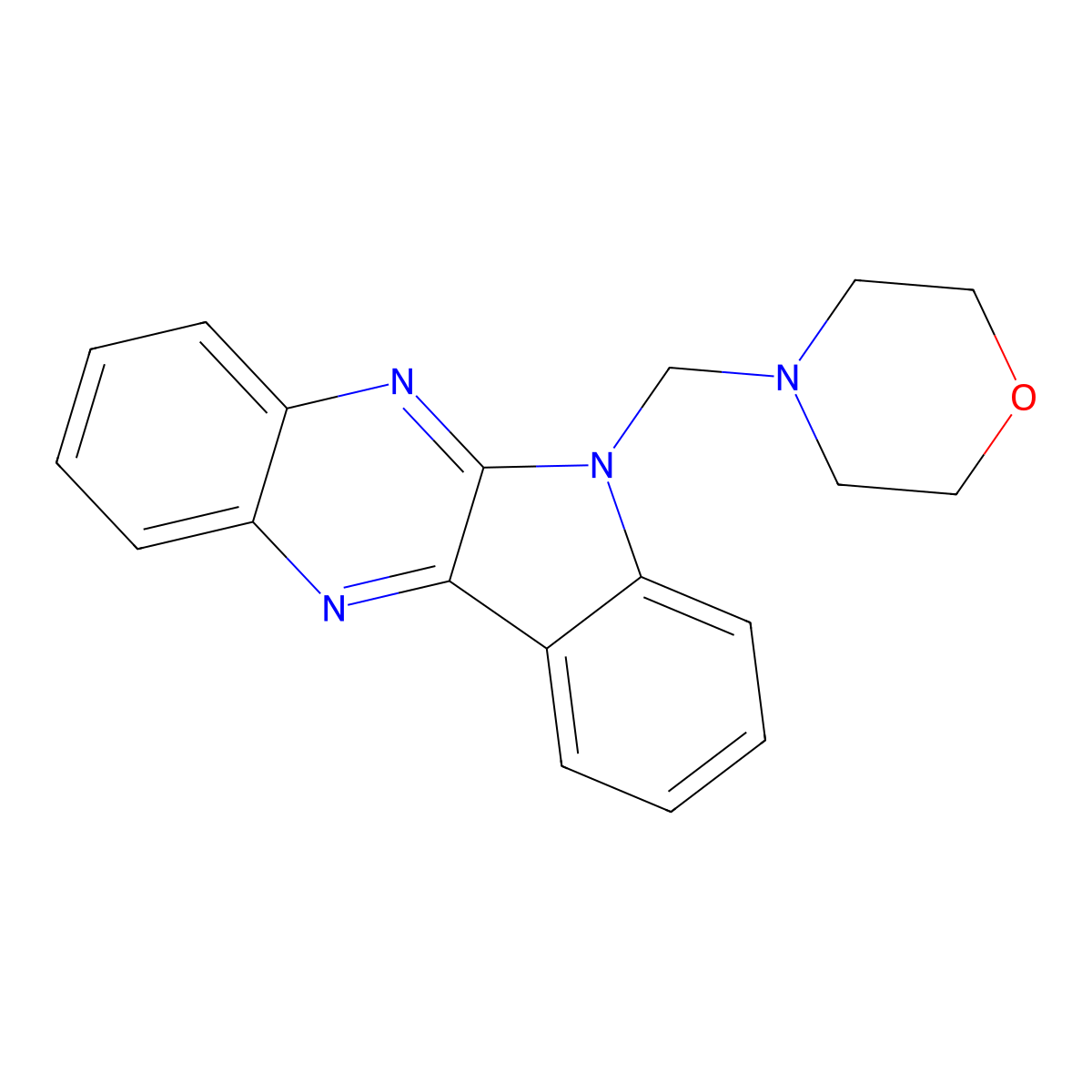 4-(Indolo[3,2-b]quinoxalin-6-ylmethyl)morpholine molecular structure, CAS 53003-22-8