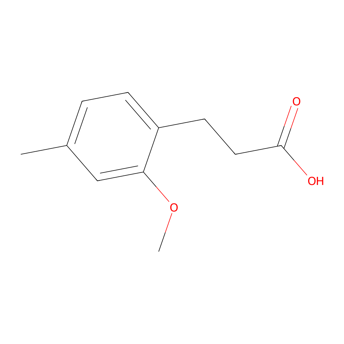 3-(2-Methoxy-4-methylphenyl)propanoic acid molecular structure, CAS 53005-62-2