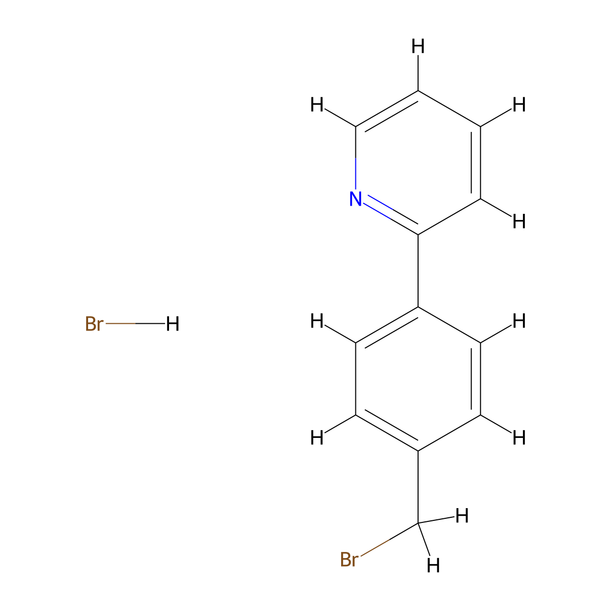 2-(4-(Bromomethyl)phenyl)pyridine hydrobromide molecular structure, CAS 53006-07-8