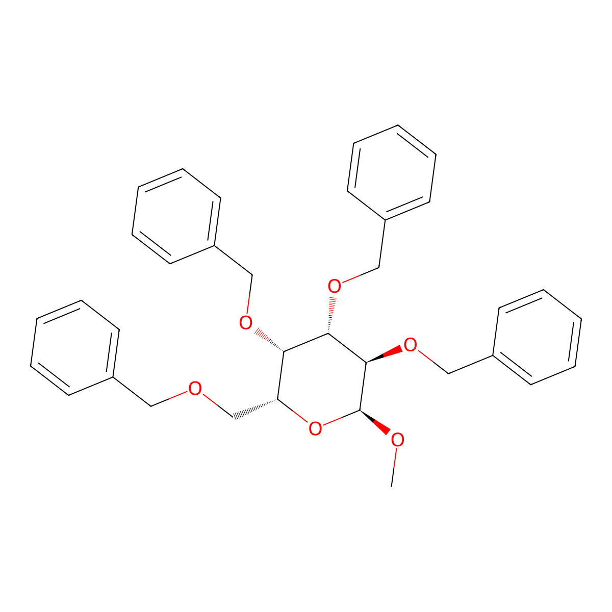 Methyl 2,3,4,6-tetra-O-benzyl-alpha-D-galactopyranoside molecular structure, CAS 53008-63-2