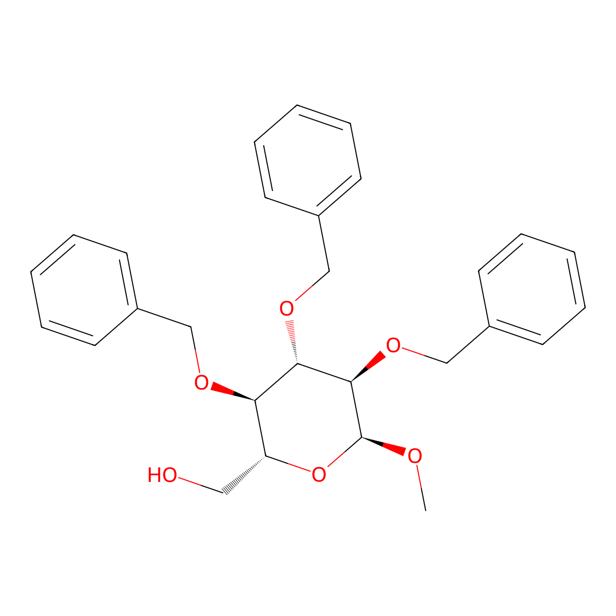 Methyl 2,3,4-tri-O-benzyl-alpha-D-glucopyranoside molecular structure, CAS 53008-65-4