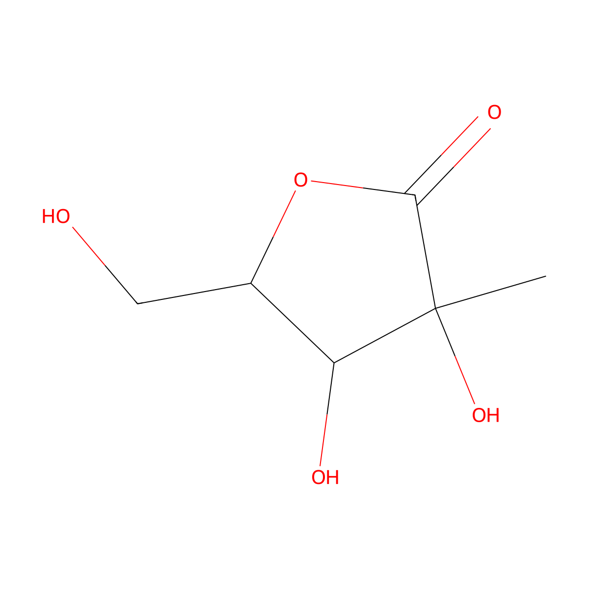 3,4-Dihydroxy-5-(hydroxymethyl)-3-methyl-tetrahydrofuran-2-one molecular structure, CAS 53008-96-1