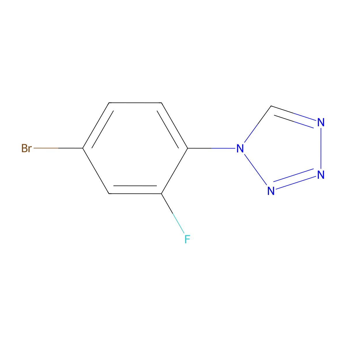 1-(4-bromo-2-fluorophenyl)-1H-1,2,3,4-tetrazole molecular structure, CAS 530080-21-8