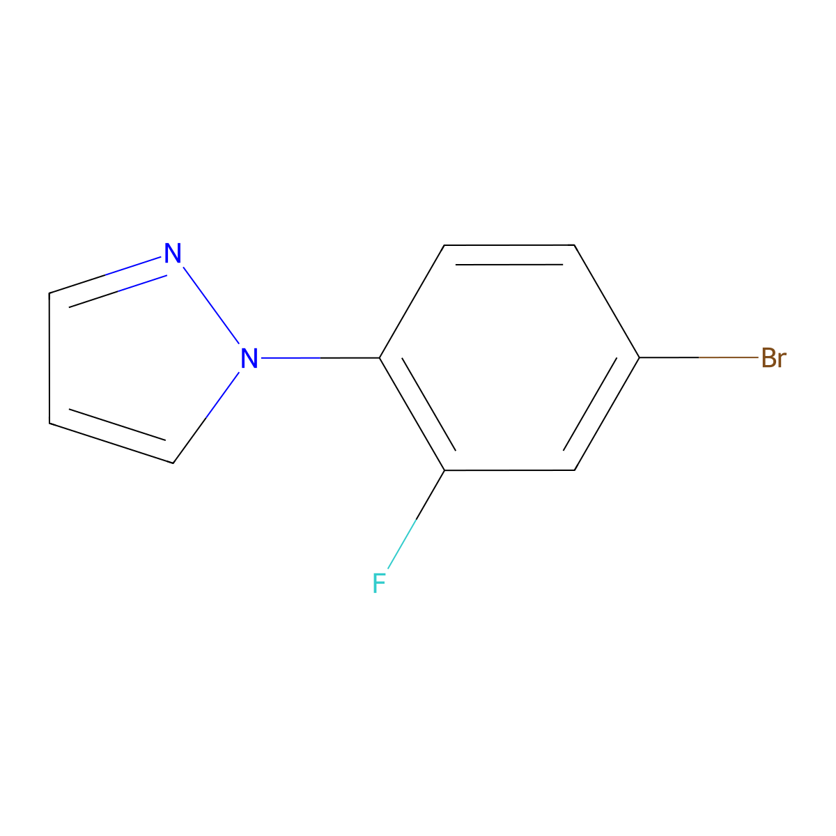 1-(4-Bromo-2-fluorophenyl)-1h-pyrazole molecular structure, CAS 530080-34-3