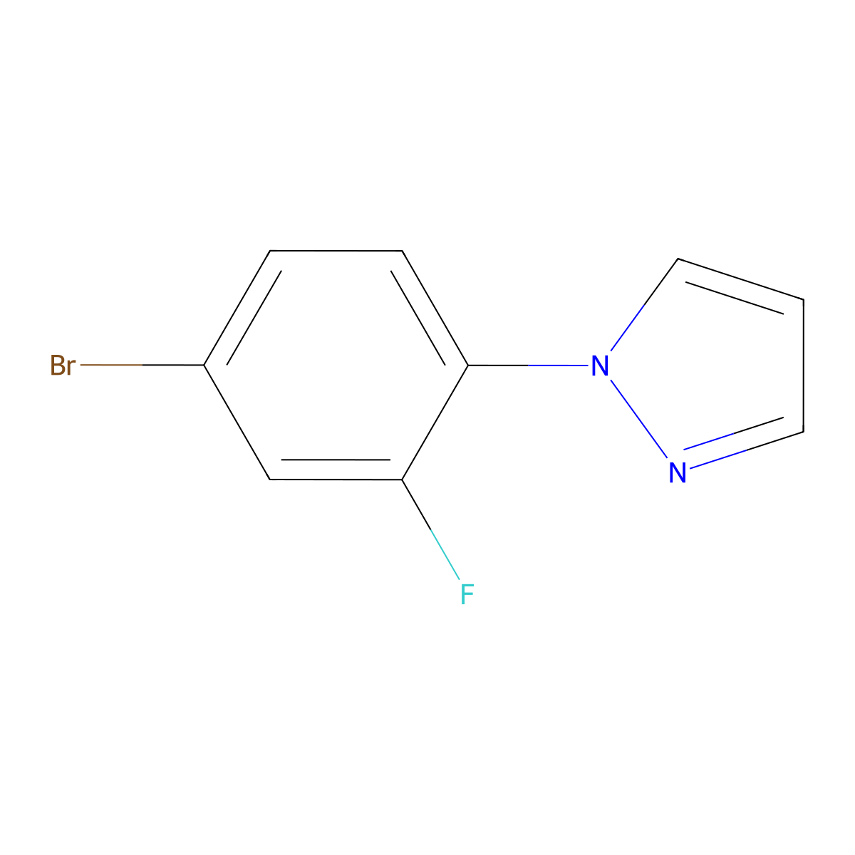 1-(4-Bromo-2-fluorophenyl)-1h-pyrazole molecular structure, CAS 530080-34-3