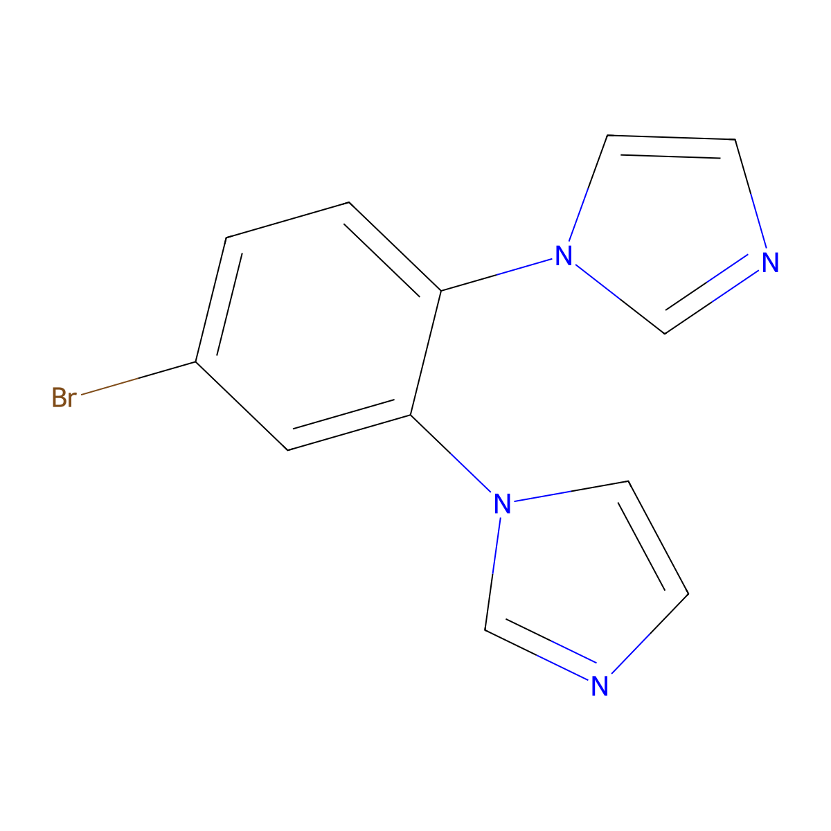 3,4-Di(imidazol-1-yl)bromobenzene molecular structure, CAS 530081-29-9