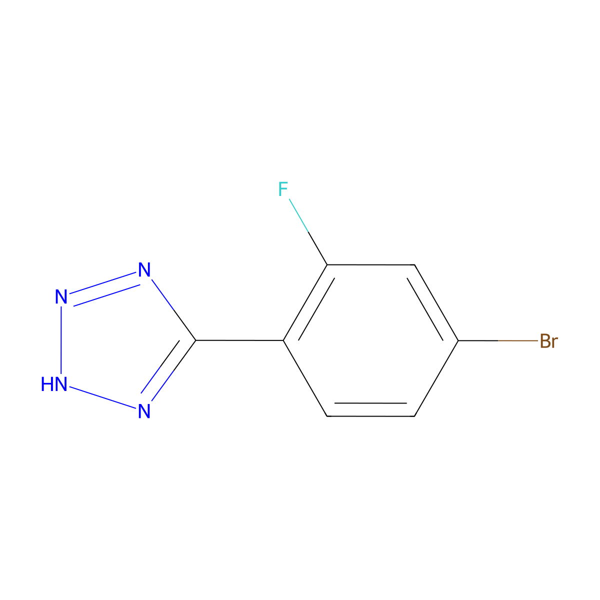 5-(4-bromo-2-fluorophenyl)-2H-1,2,3,4-tetrazole molecular structure, CAS 530081-35-7