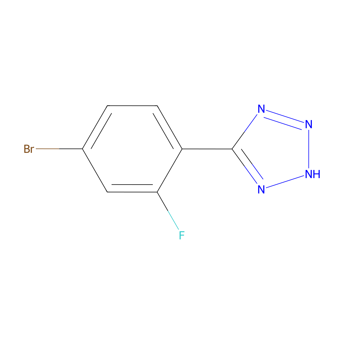 5-(4-bromo-2-fluorophenyl)-2H-1,2,3,4-tetrazole molecular structure, CAS 530081-35-7