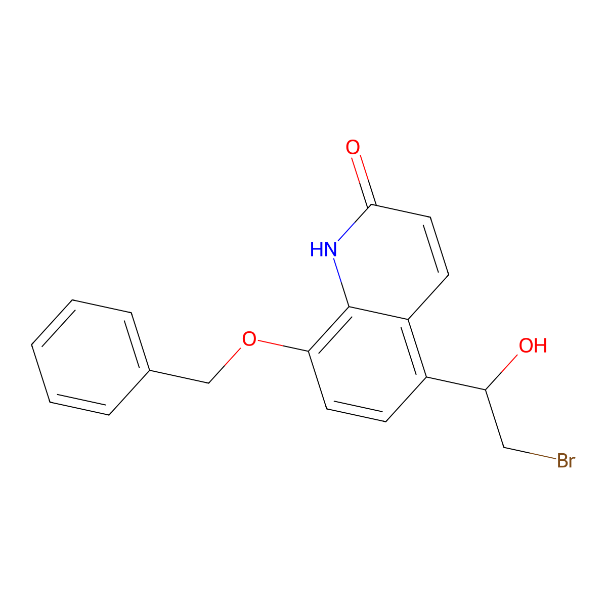 5-((1R)-2-bromo-1-hydroxyethyl)-8-phenylmethoxy-1H-quinolin-2-one molecular structure, CAS 530084-79-8