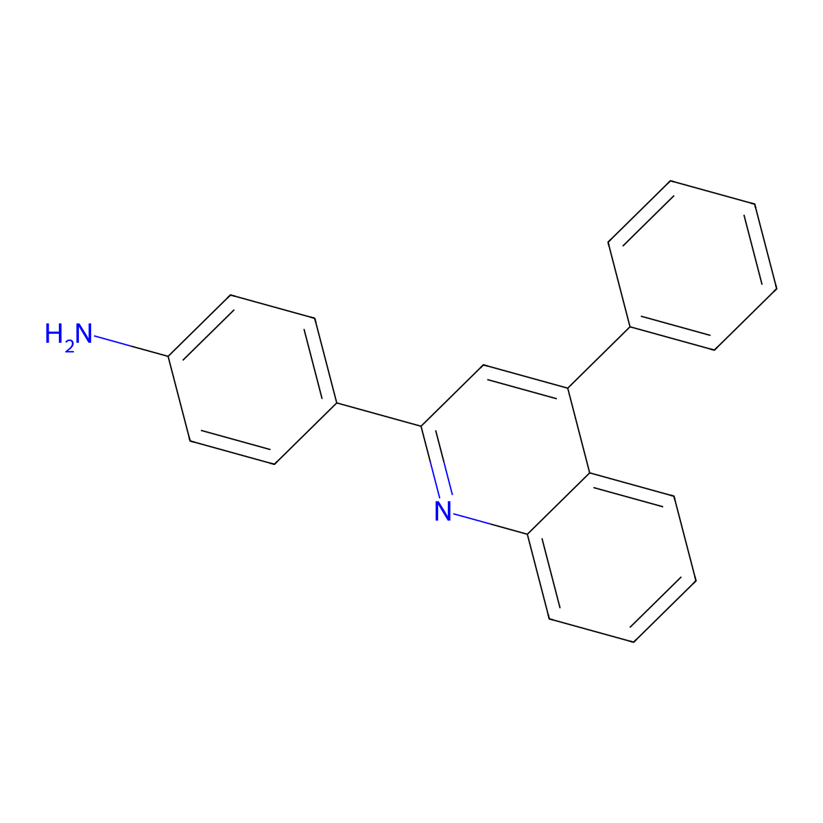 2(4'-Aminophenyl)-4-phenylquinoline molecular structure, CAS 530086-92-1