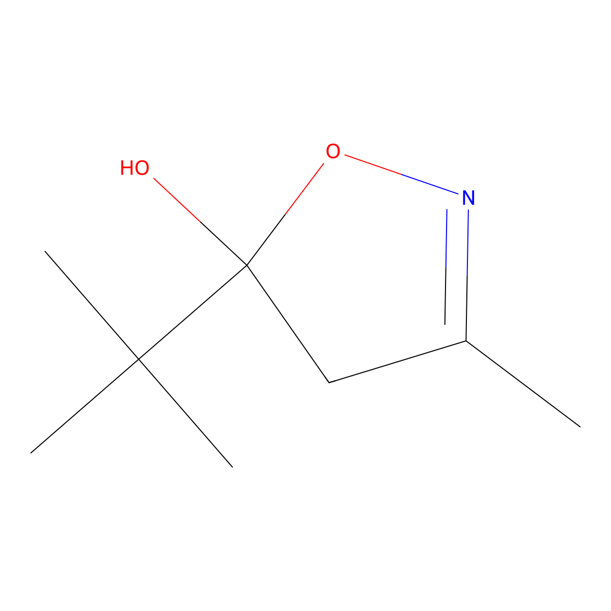 5-(Tert-butyl)-3-methyl-4,5-dihydroisoxazol-5-ol molecular structure, CAS 53009-15-7