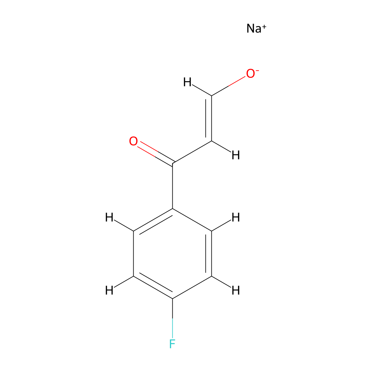 sodium (1E)-3-(4-fluorophenyl)-3-oxoprop-1-en-1-olate molecular structure, CAS 53009-81-7