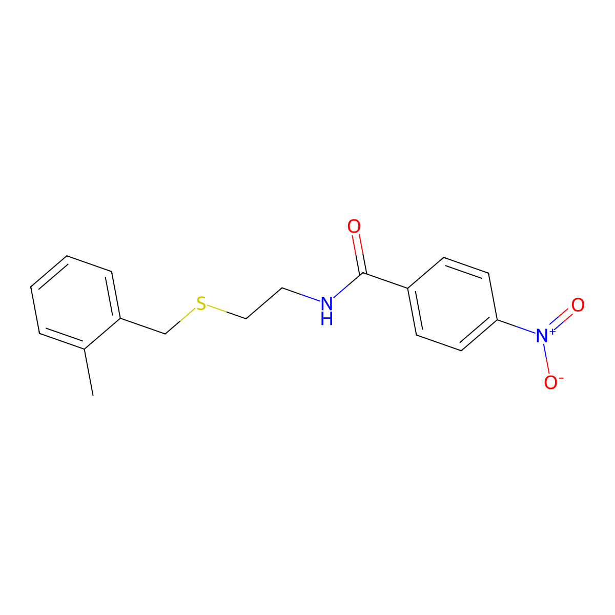 N-{2-[(2-methylbenzyl)sulfanyl]ethyl}-4-nitrobenzamide molecular structure, CAS 530093-41-5