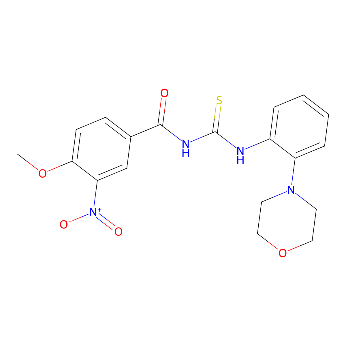 4-methoxy-N-[(2-morpholin-4-ylphenyl)carbamothioyl]-3-nitrobenzamide molecular structure, CAS 530094-11-2