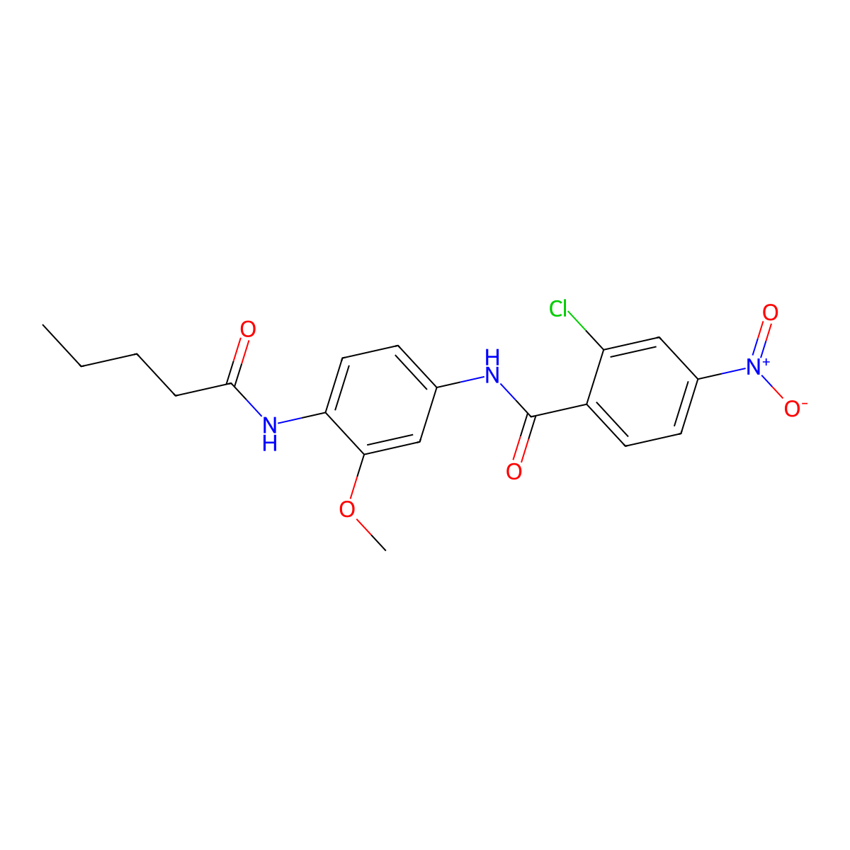 2-chloro-N-[3-methoxy-4-(pentanoylamino)phenyl]-4-nitrobenzamide molecular structure, CAS 530096-07-2