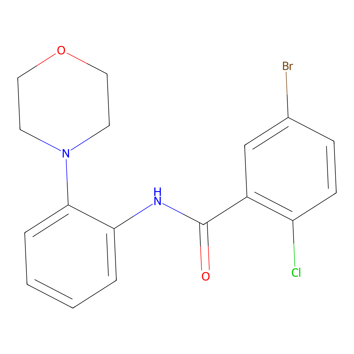 5-bromo-2-chloro-N-(2-morpholin-4-ylphenyl)benzamide molecular structure, CAS 530096-12-9
